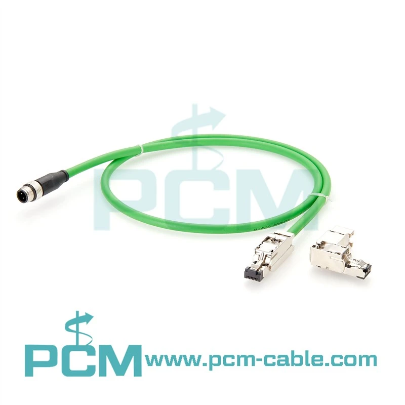 we are a facturer of M12 4-pin D Code Male to RJ45 High Flex Industrial Ethernet Cable M12 4-pin D Code Male to RJ45 High Flex Industrial Ethernet Cable