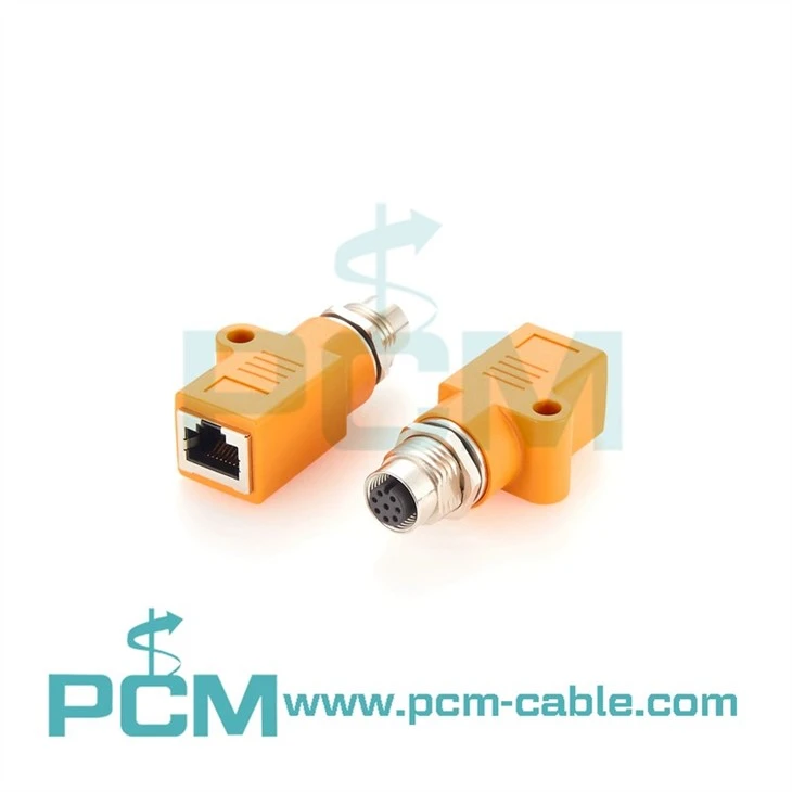 Panel Feed Through Adapters M12 A-coded to RJ45 Straight