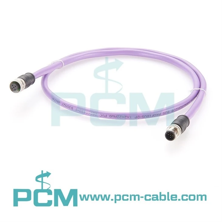 Profibus M12 B Code Field Bus Shielding Function Connector with PVC PUR Cable
