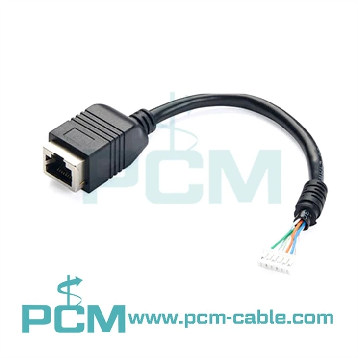 RJ45 moteriškas iki 4 kontaktų korpuso kabelis