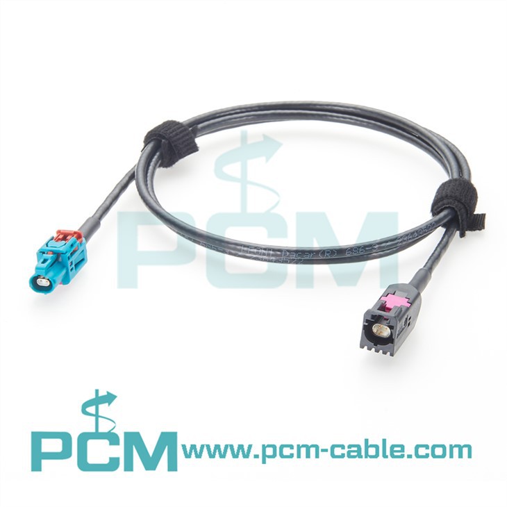 Factory-direct GEMnet Male to Female Automotive Ethernet Extension Cable assembled with genuine TE Connectivity GEMnet connectors and LEONI Dacar 686-3 cable