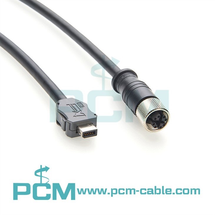 HRS IX40G-A-10S-CV to M12 X-Code Male Cable for Robotics