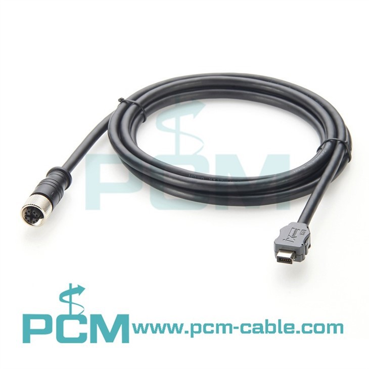 Profinet & EtherCAT M12 Cable, X-Code Female to HRS IX, Cat6A 10Gbps, SFTP Shielded
