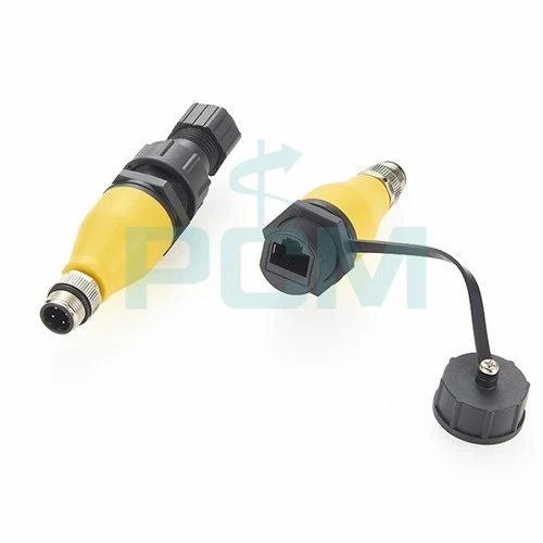 M12 To RJ45 Ethernet adapteris D kodas 4 kontaktas Atsparus vandeniui